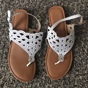 White bling sandals
